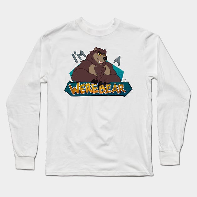 I'm a werebear, red Long Sleeve T-Shirt by licographics